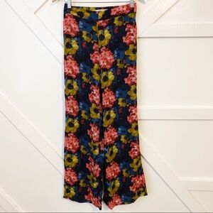 Abercrombie & Fitch Floral Printed High Rise Wide Leg Pants Multicolor Sz 0